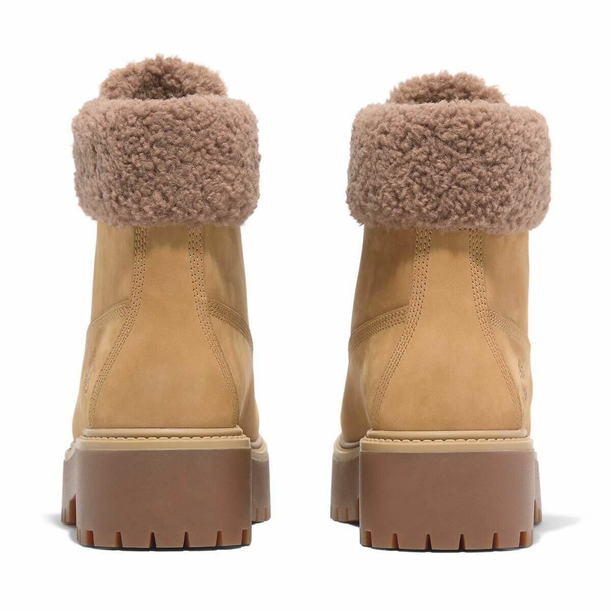 Boots cuir à lacets fourrées Stone Street Mid miel, TIMBERLAND