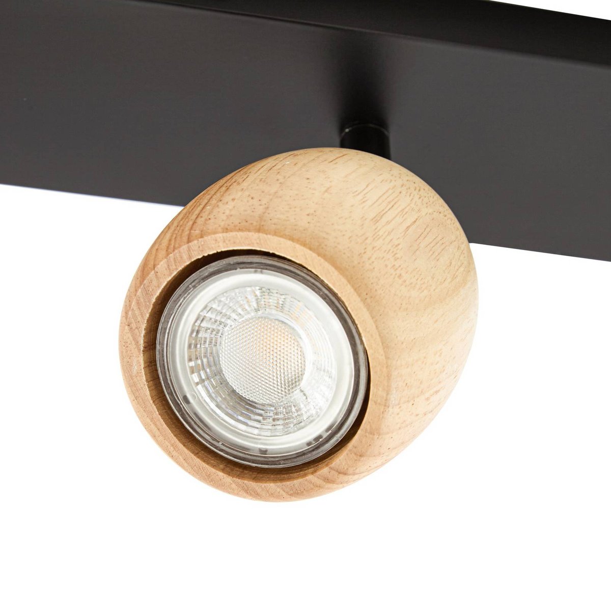 Spot en bois moderne, Sloane noir, bois clair, LINDBY