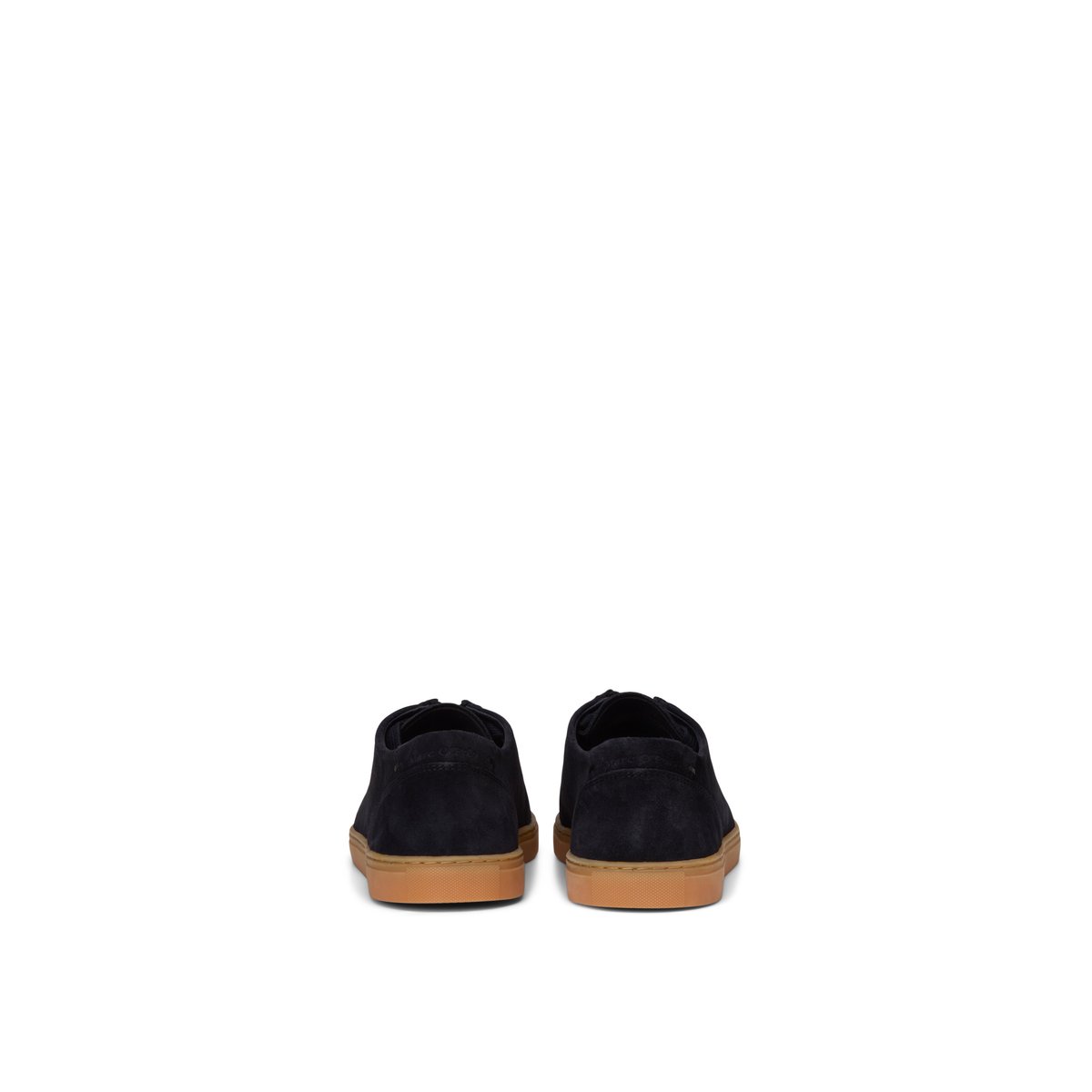 Mocassins modèle à carreaux style wallabee en cuir velours bleu fonce, MARC O'POLO
