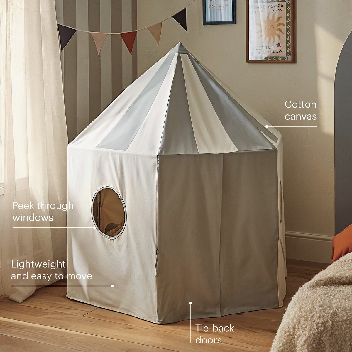 Play Pavilion Cotton Tent blue, CUDDLECO