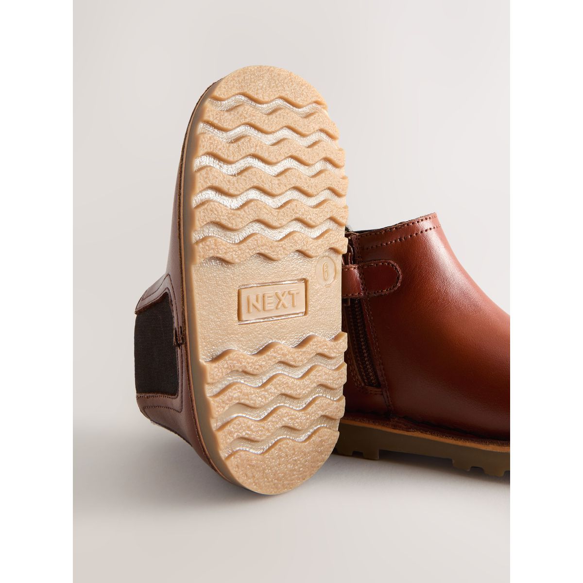 Bottes chelsea en cuir marron fauve, NEXT