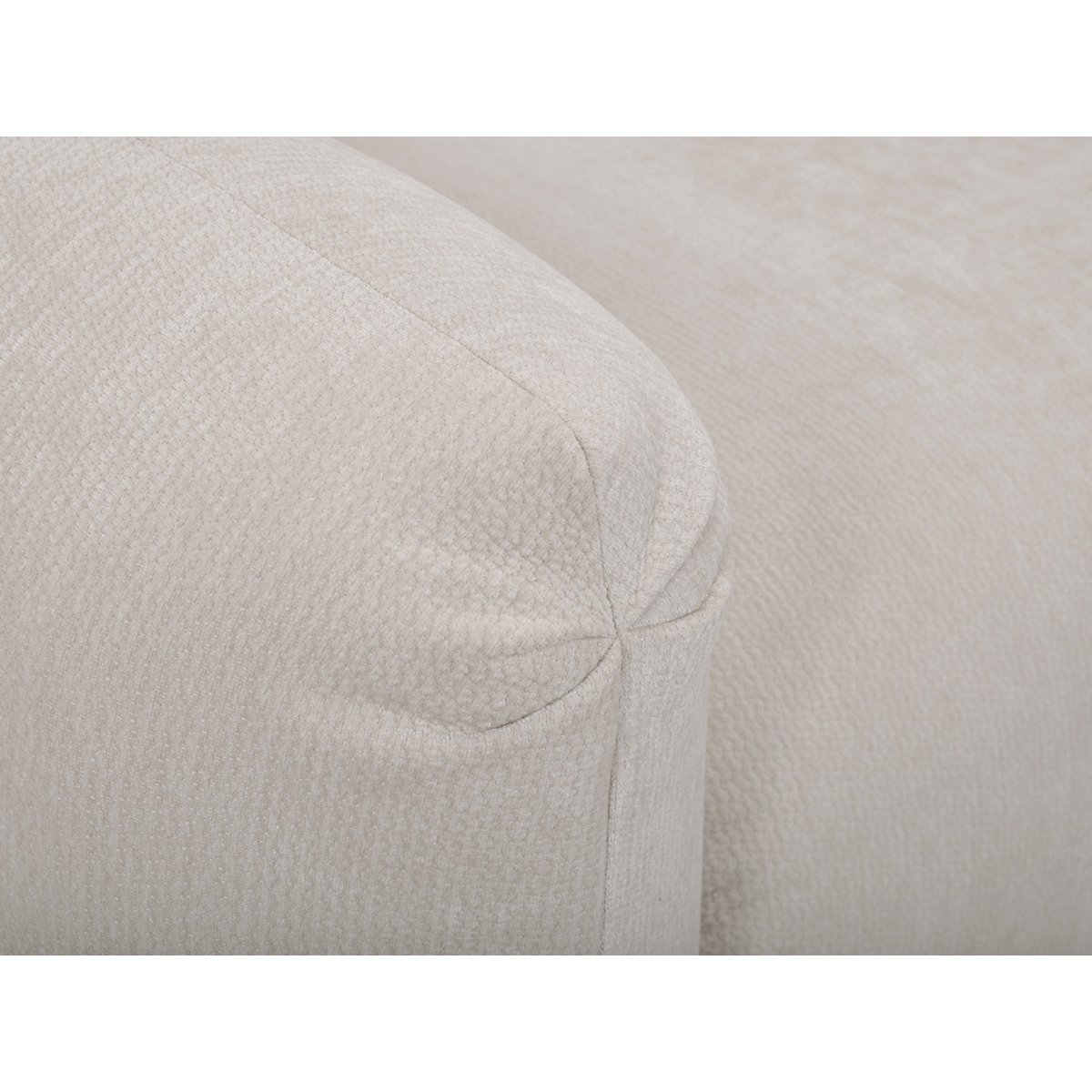 Canapé droit fixe 3 places en tissu chenille, SIENA blanc, BOBOCHIC