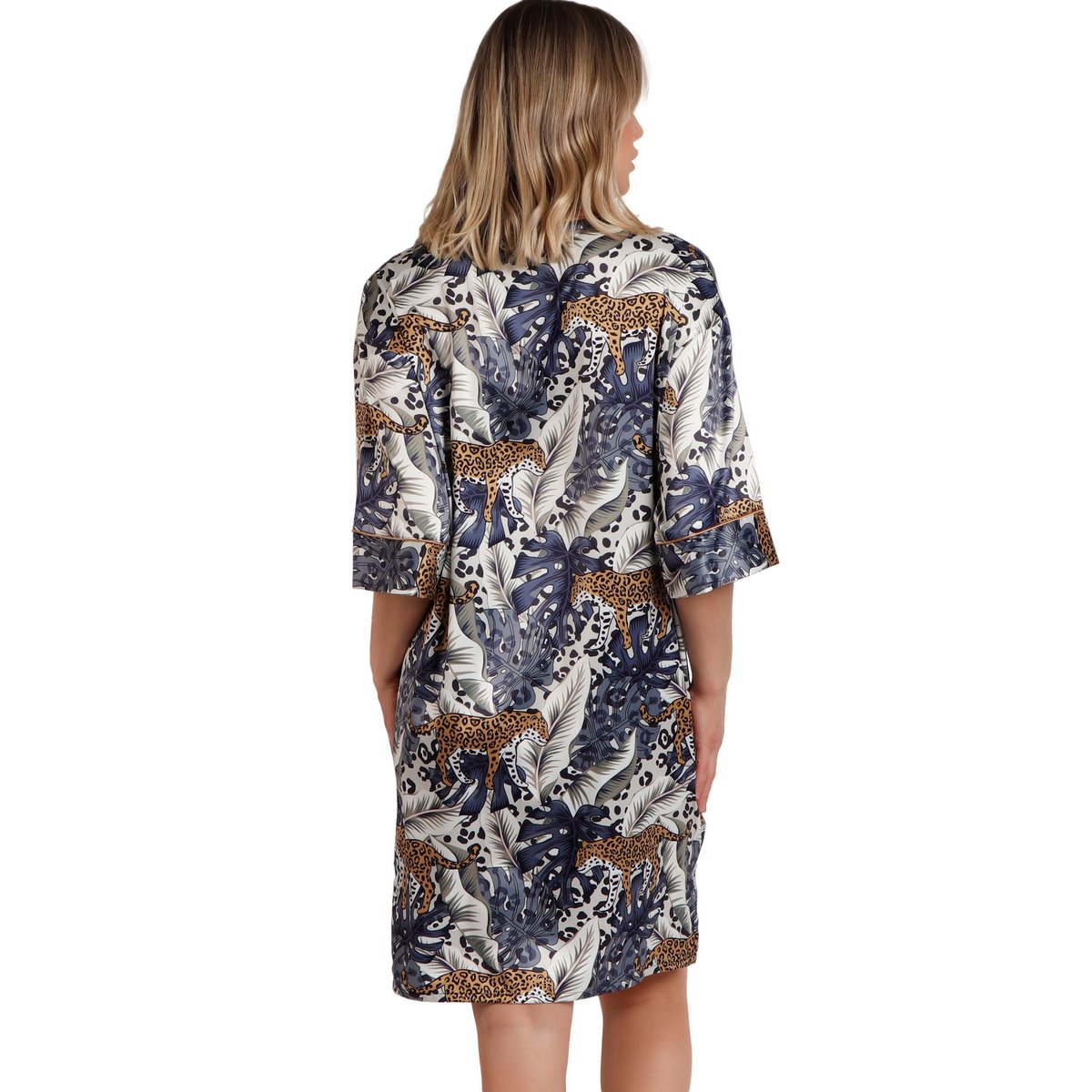 Chemise de nuit manches mi-longues Luxury Leopard leopard, ADMAS