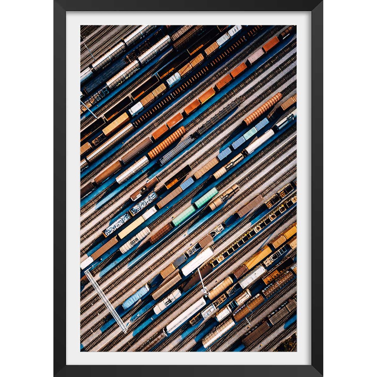 Affiche photo frêt et compilations affiche + cadre en bois - noir, HEXOA