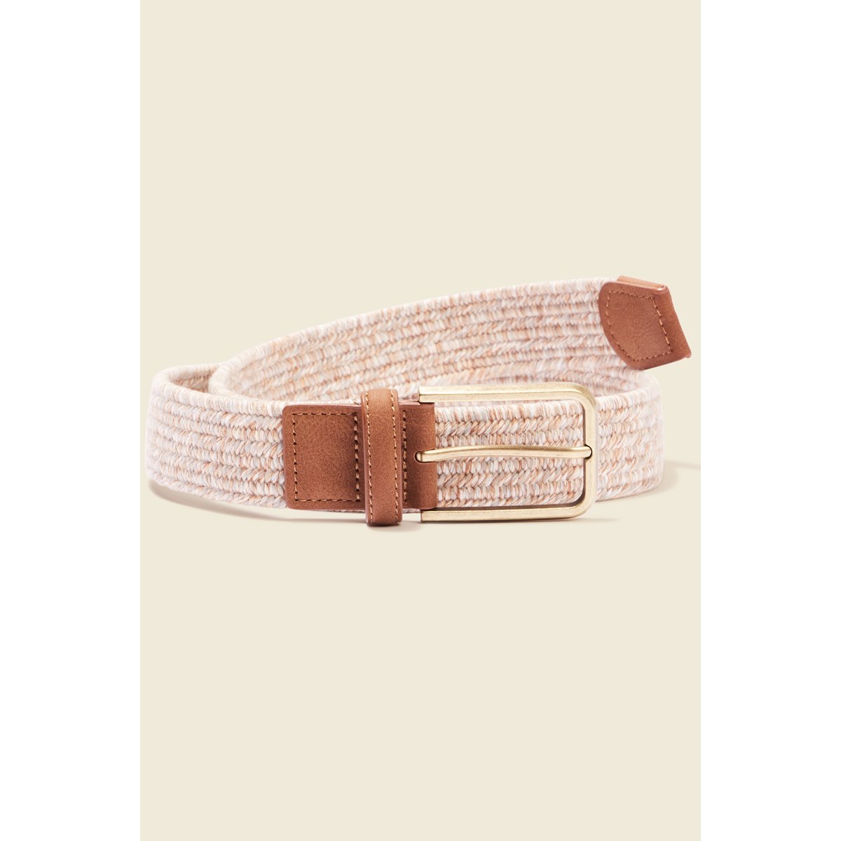 Ceinture tressée beige, BONOBO