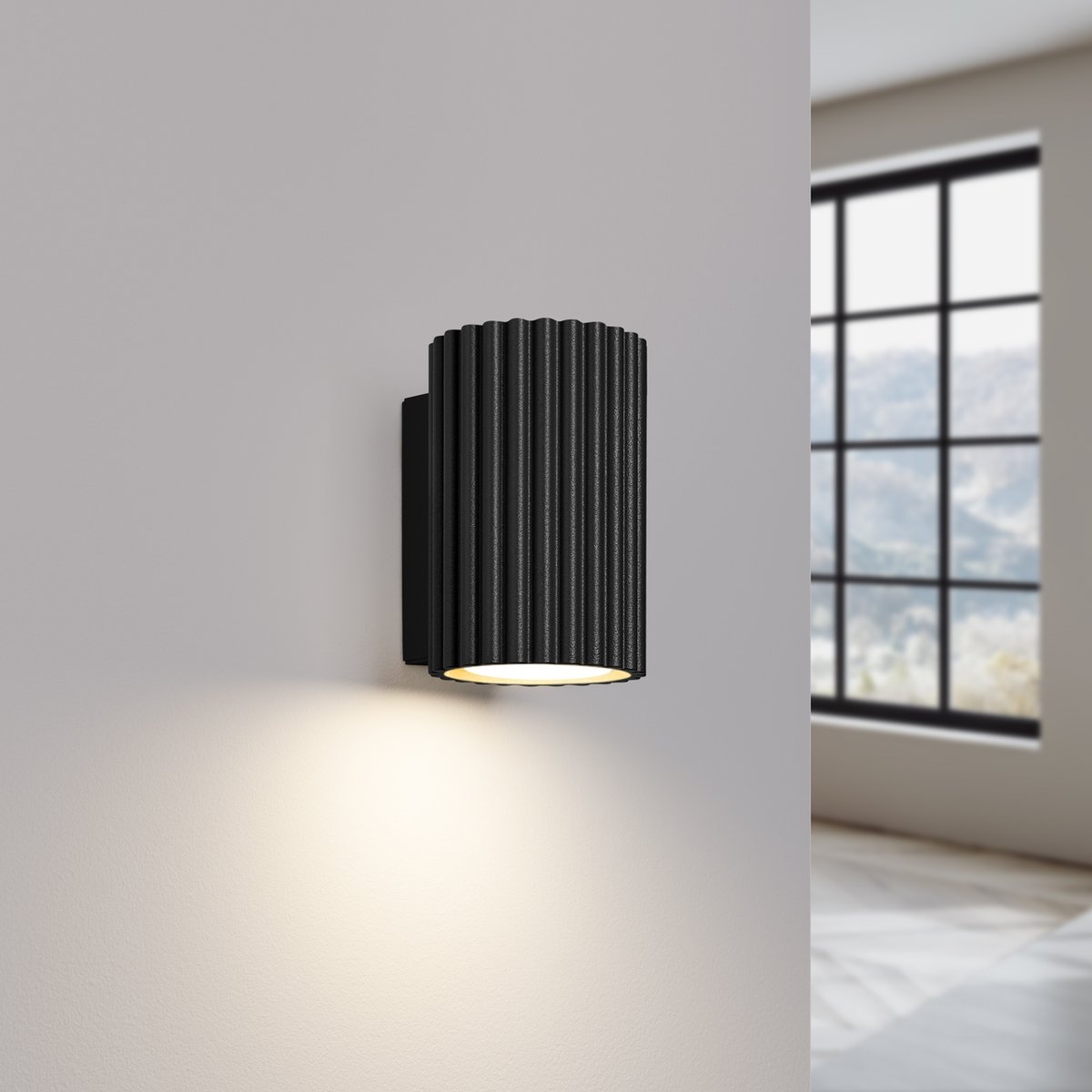 Applique Aluminium Noir GU10 1 Karbon 10 noir, EDEN