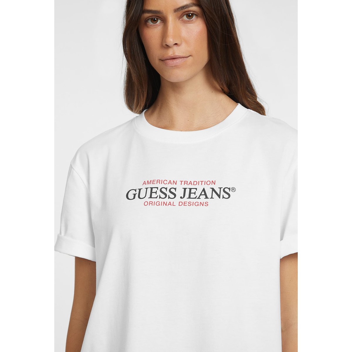 T-Shirt Oversized American Tradition blanc, GUESS JEANS