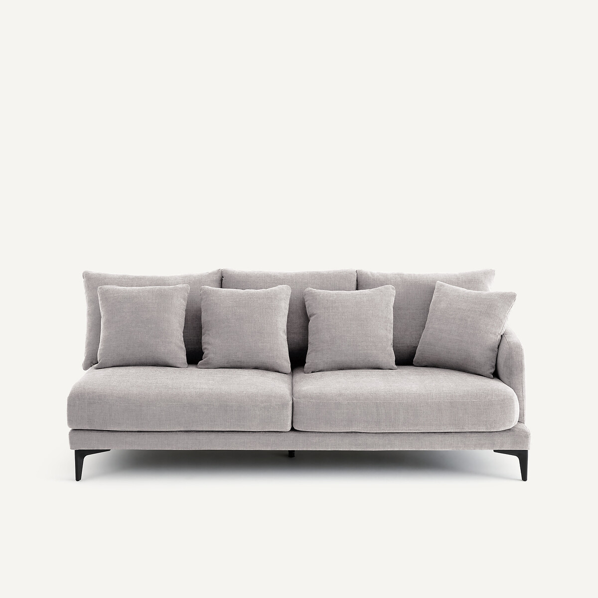Demi-canapé 3 places en polyester coton, MODERNISTE gris clair, EMMANUEL GALLINA X AM.PM