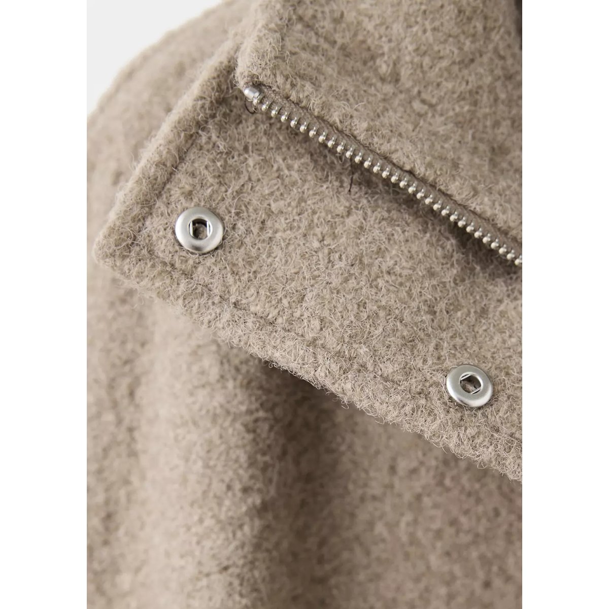 Manteau à col cheminée avec ceinture marron moyen, MANGO