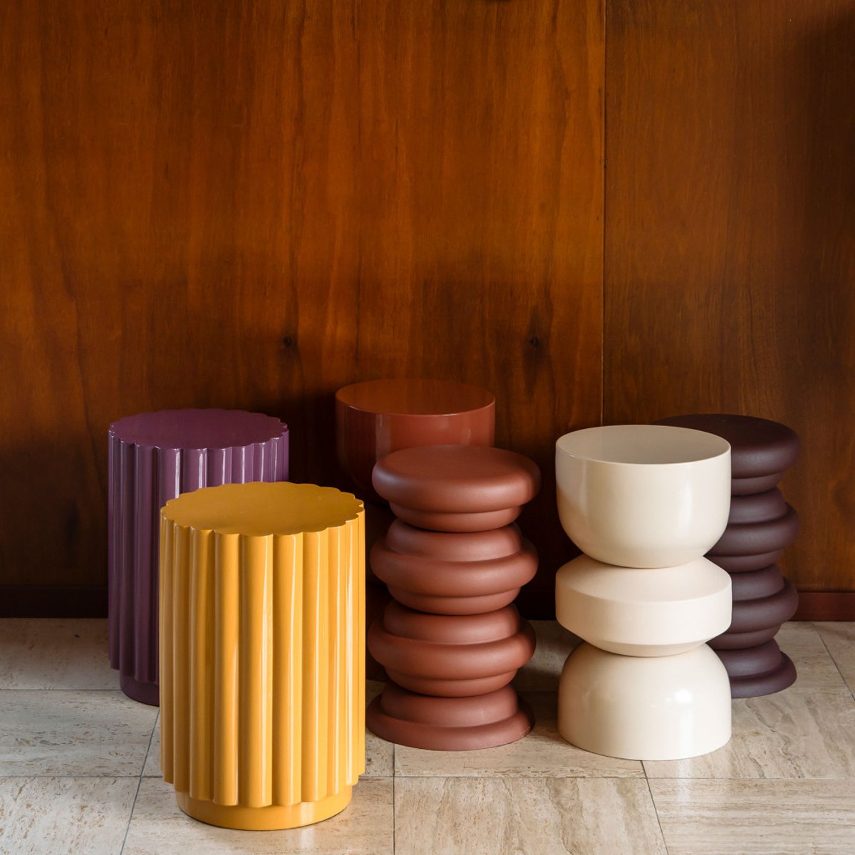 Table d'appoint ronde en métal  32cm- CAMILA jaune, DUTCHBONE