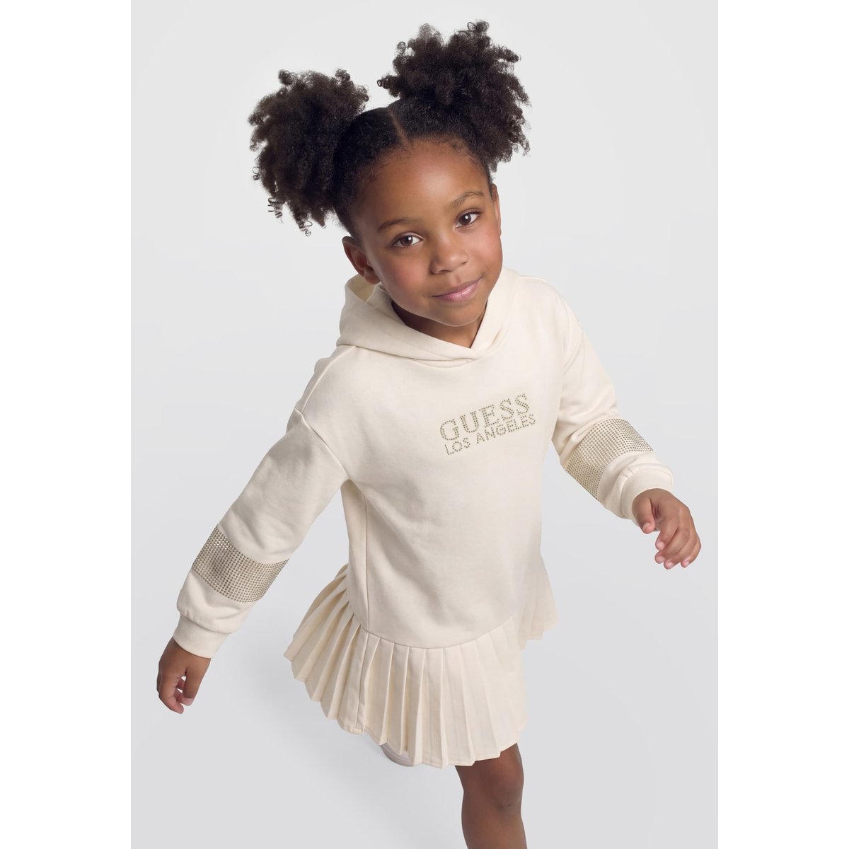 Robe En Coton À Capuche blanc, GUESS KIDS