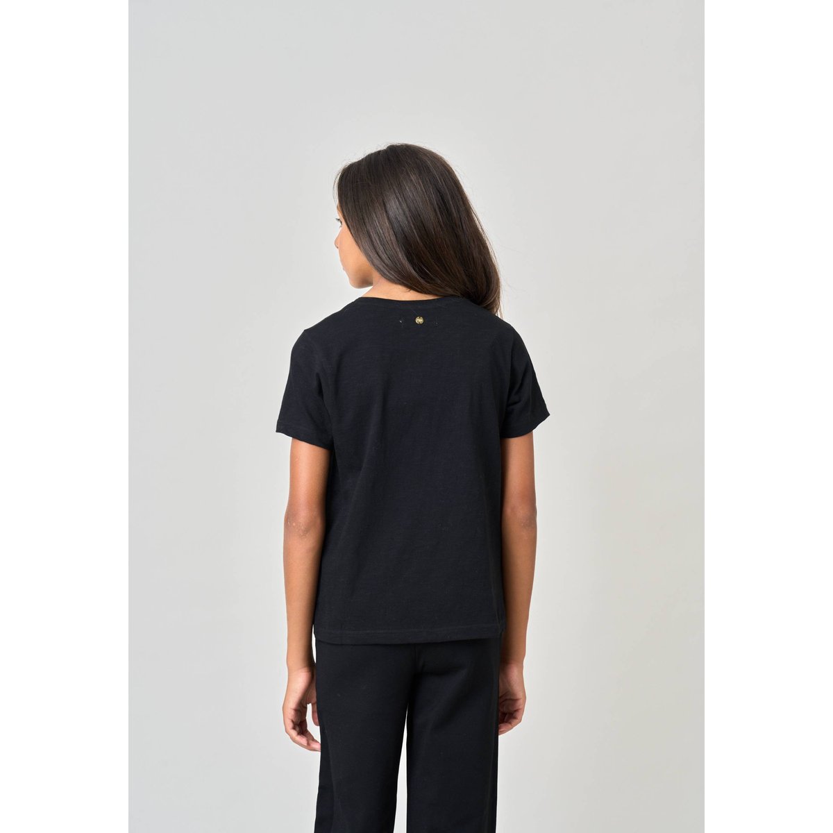 T-shirt fille en 100% coton BESKULL noir, DEELUXE