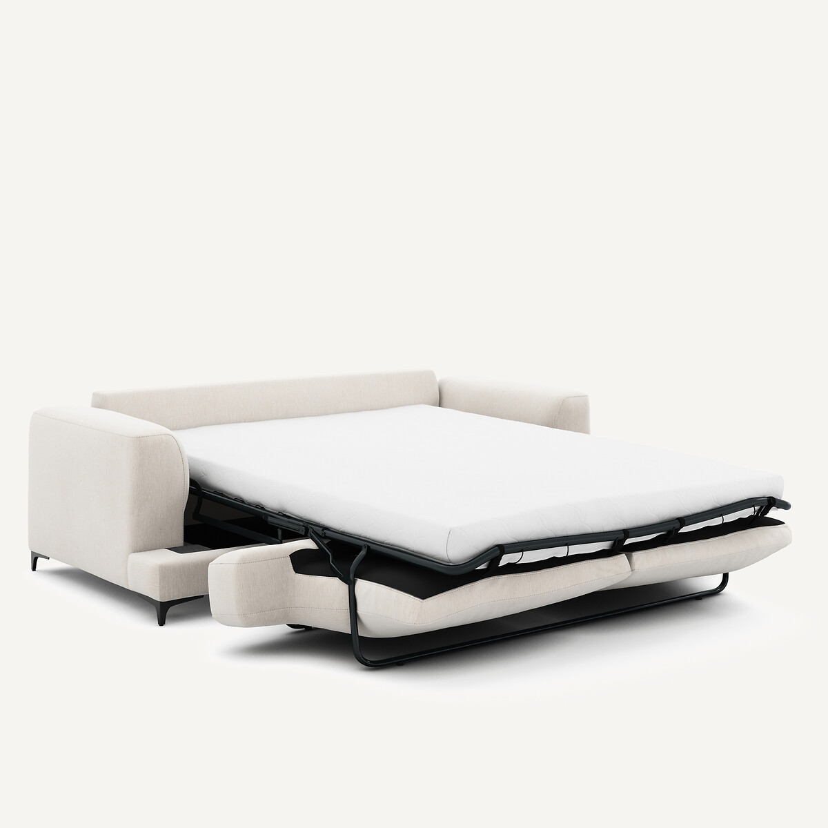 Canapé 3P convertible velours chenille, Marsile blanc, AM.PM