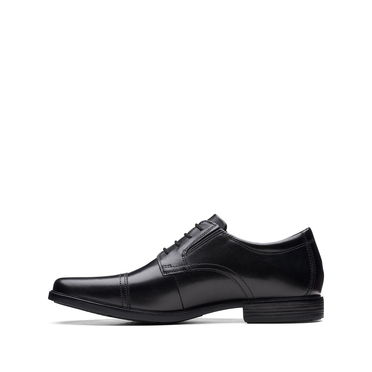 Chaussures richelieu en cuir Howard Cap noir, CLARKS