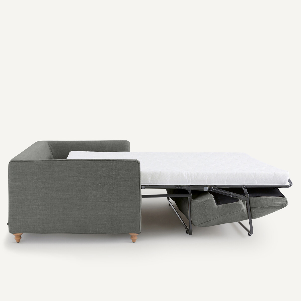 Canapé 3 places, convertible, en coton et lin, Lazare anthracite, AM.PM