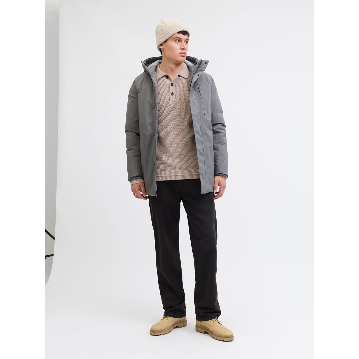Polo Tricoté grise - atmosphere, JACK & JONES