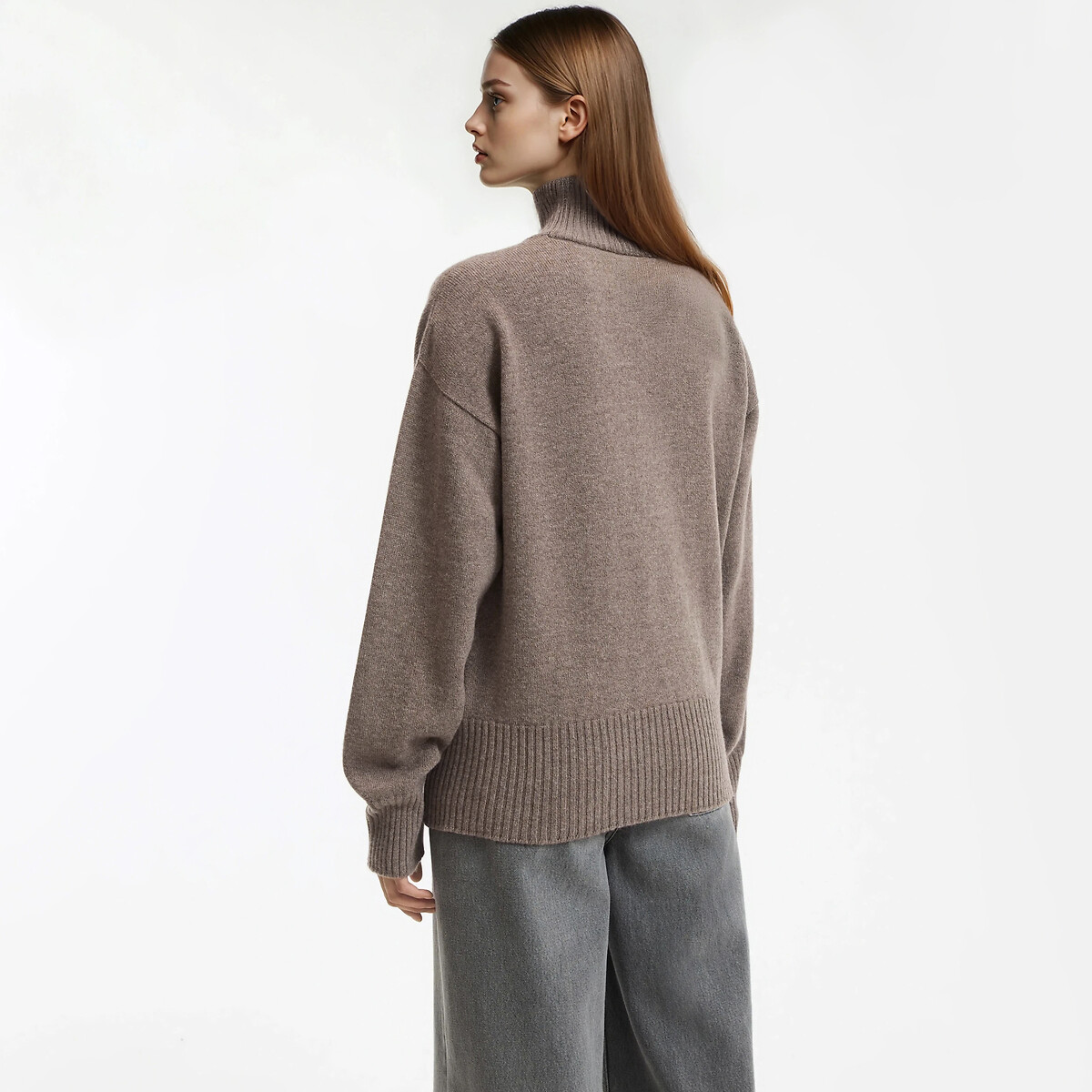 Jersey de lana y cachemira, fabricado en Francia marrón claro, LA REDOUTE COLLECTIONS