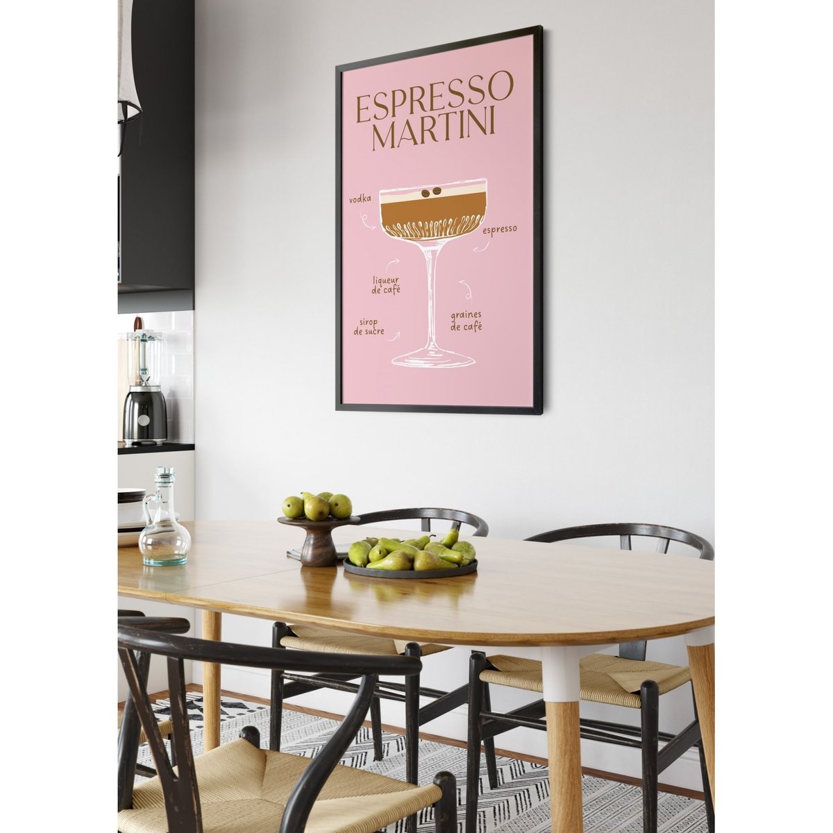 Affiche Cocktail Espresso Martini 2 blanc, L'AFFICHERIE