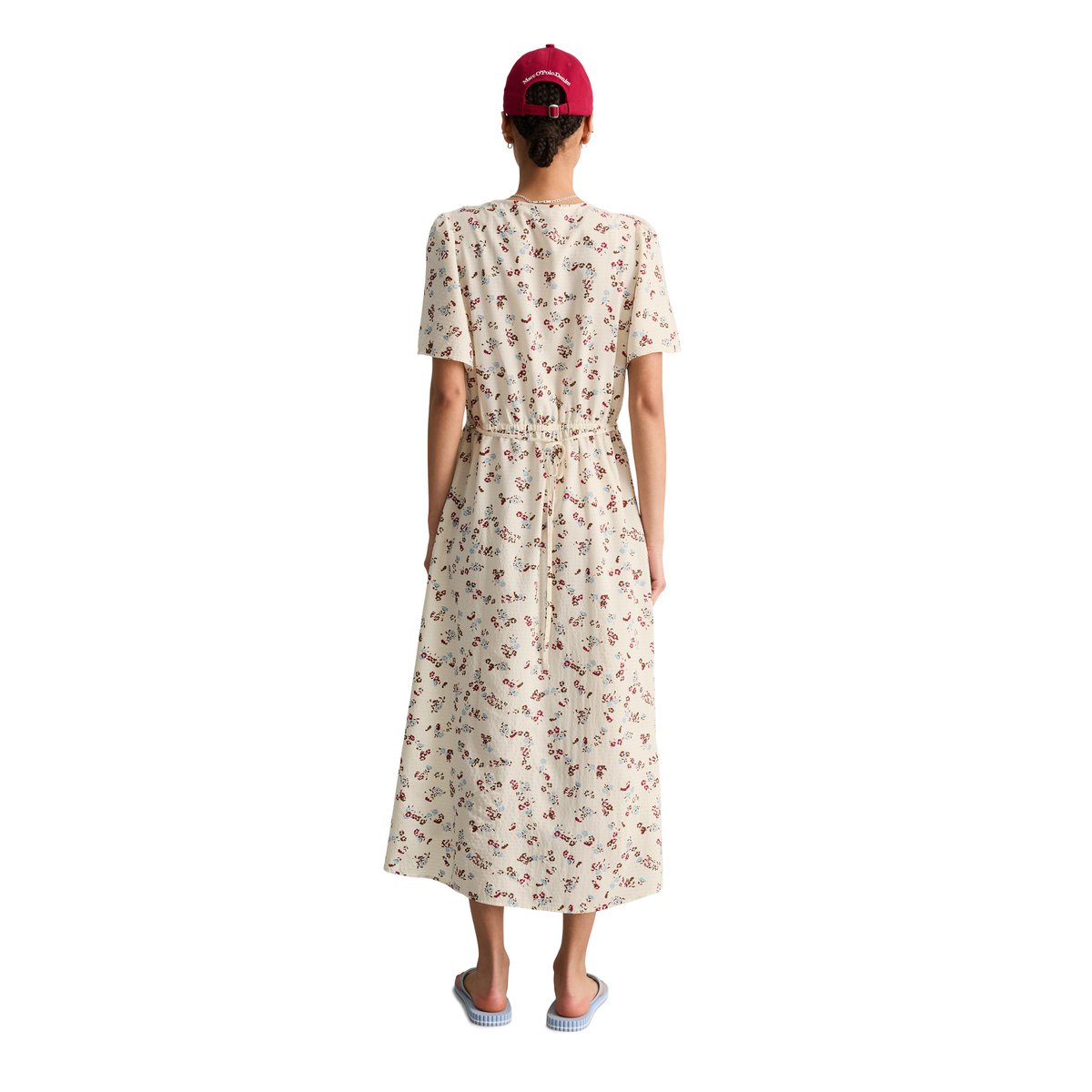 Robe imprimée regular en mélange de viscose avec une légère structure blanc, MARC O’POLO DENIM