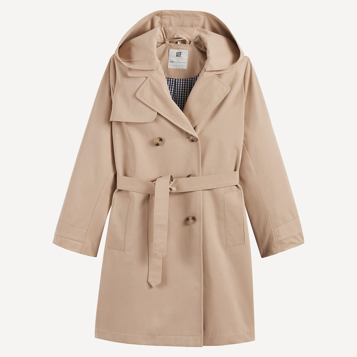 Trench à capuche amovible beige, LA REDOUTE COLLECTIONS