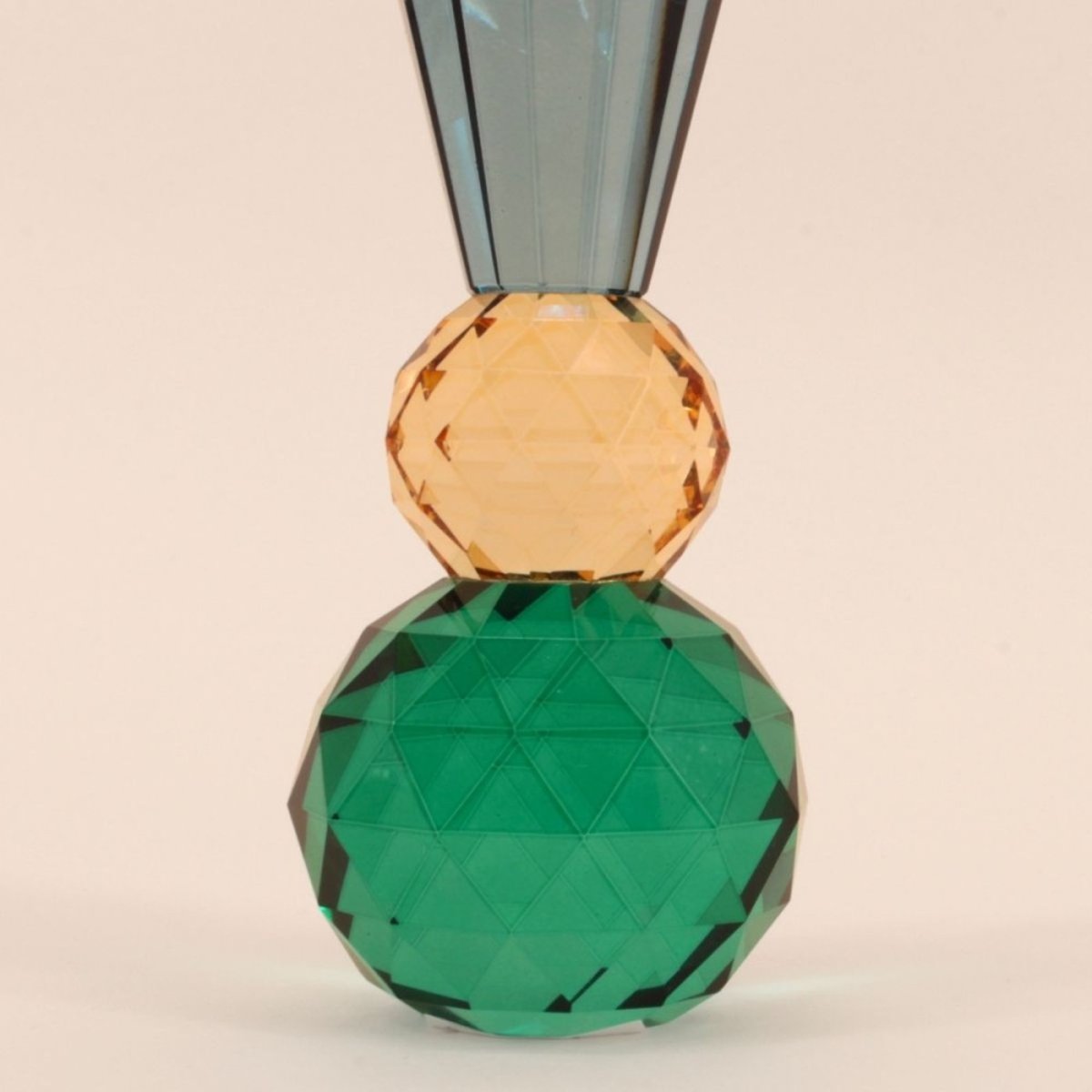 Bougeoir bleuté or en cristal à facettes 14cm bleu, HASHTAG DECO