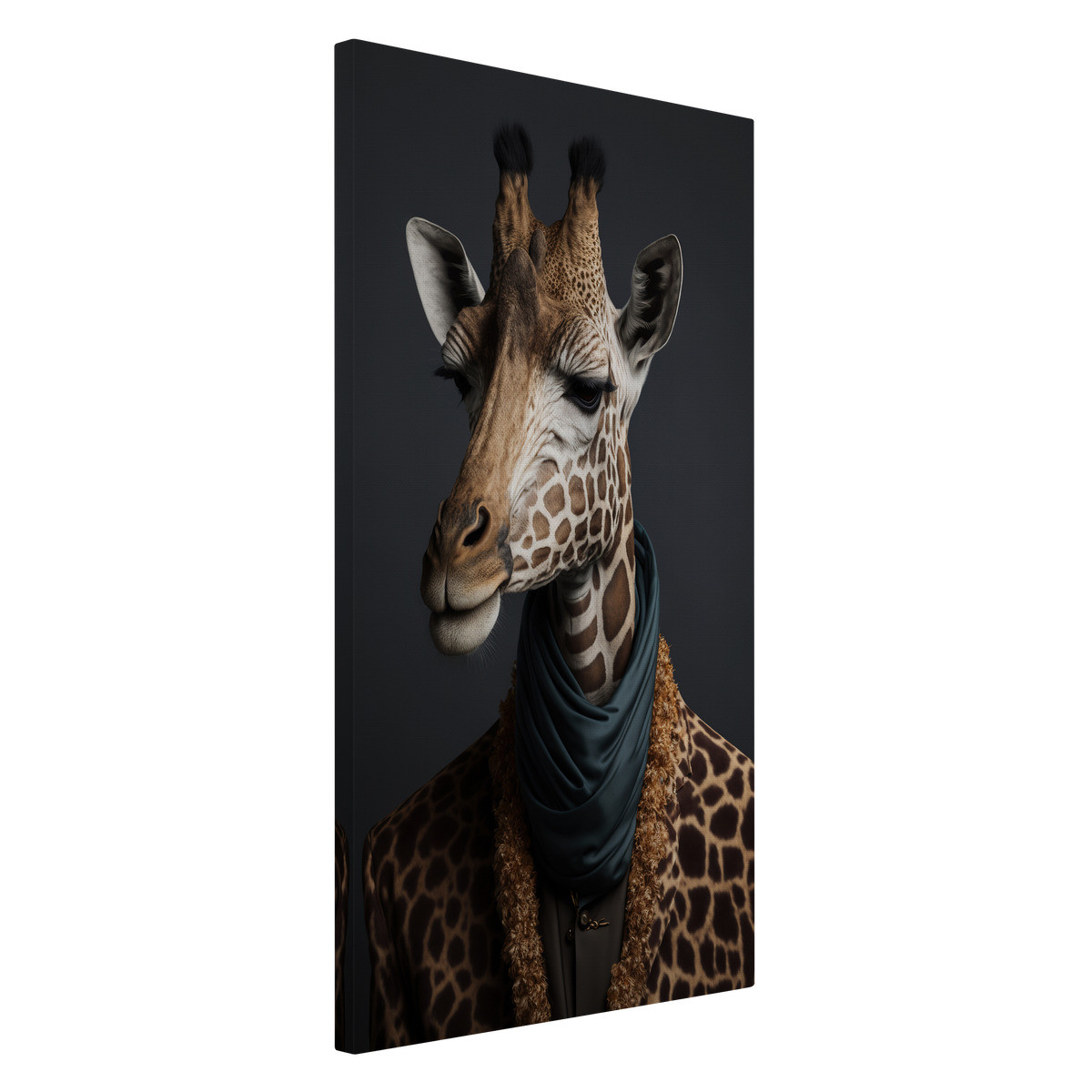 Tableau Sur Toile Portrait De Girafe Humanisée ANIMAUX HUMANISÉS tableaux sur toile-orange, CEANOTHE