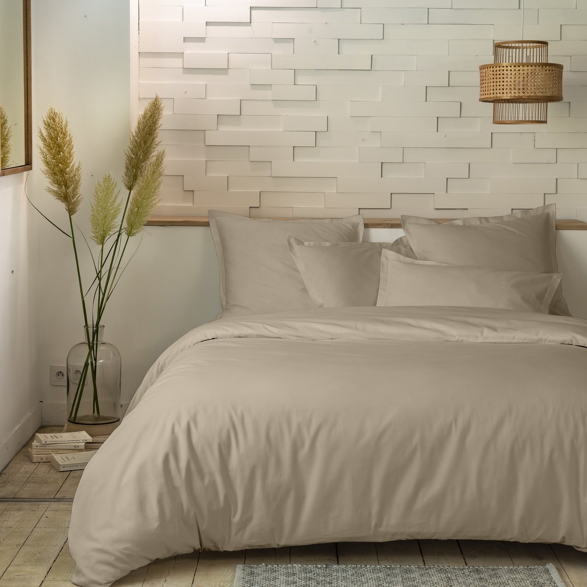 Parure de lit - Housse de couette en Percale de Coton lin, EDEN