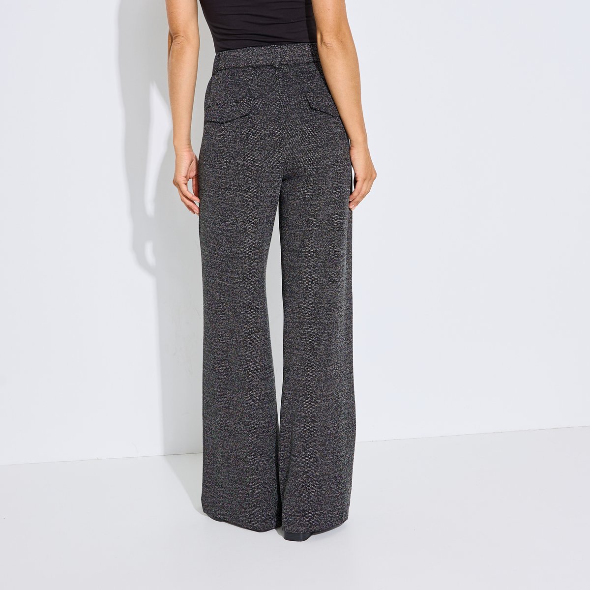 Pantalon large en maille noir, GRAIN DE MALICE