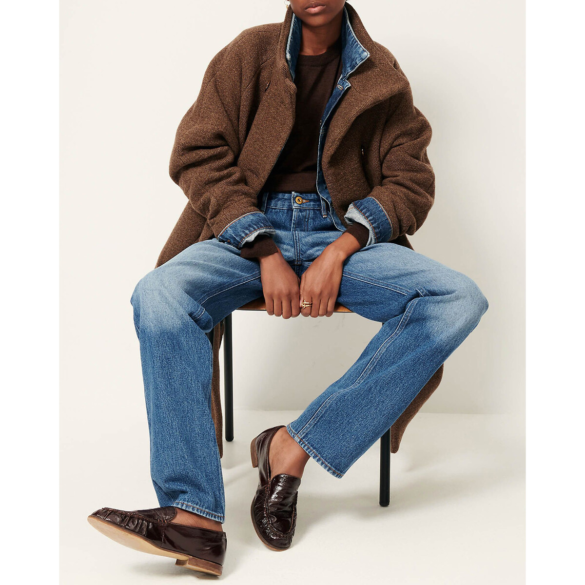 Manteau mi-long en laine mélangée, FLORAL BLVD marron, SESSUN