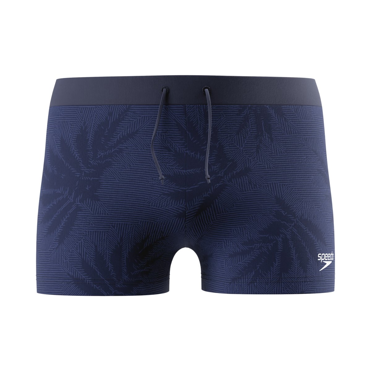 Short de bain avec cordon à la taille motif/style feuilles VALMILTON bleu marine, SPEEDO