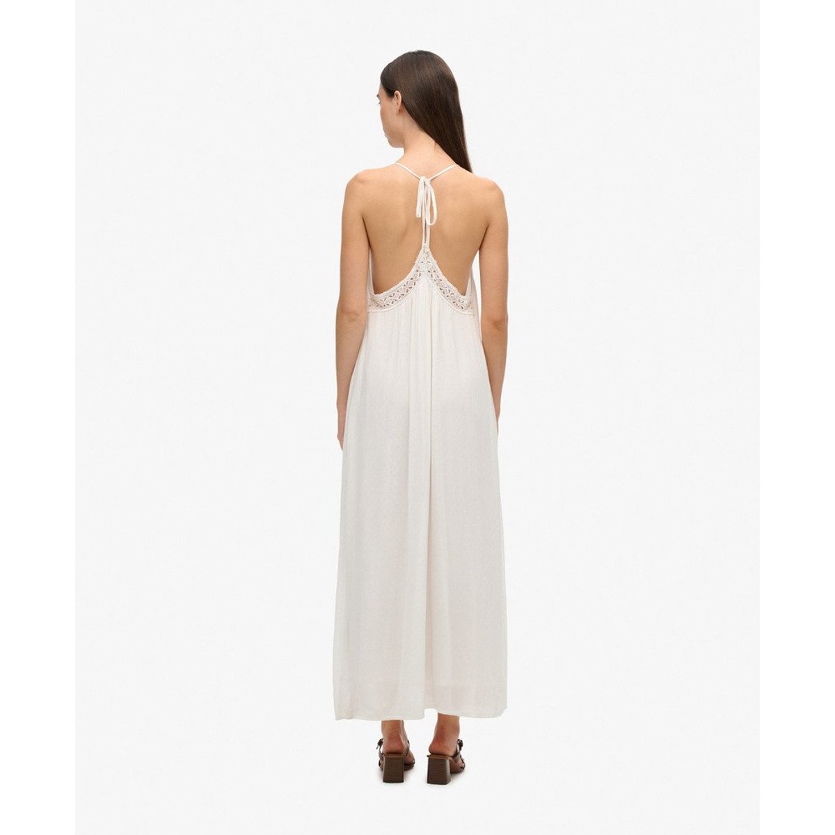 Robe caraco longue Ibiza blanc cassé, SUPERDRY