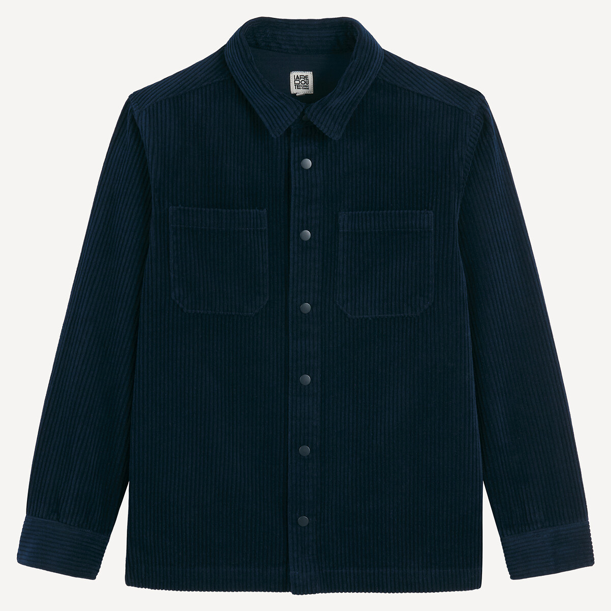 Surchemise manches longues en velours marine, LA REDOUTE COLLECTIONS