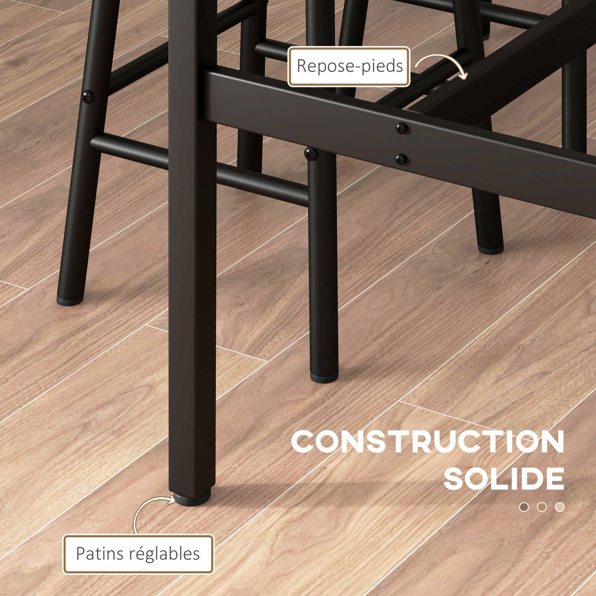 Ensemble de table de bar MDF Brun Rustique brun rustique, noir, HOMCOM