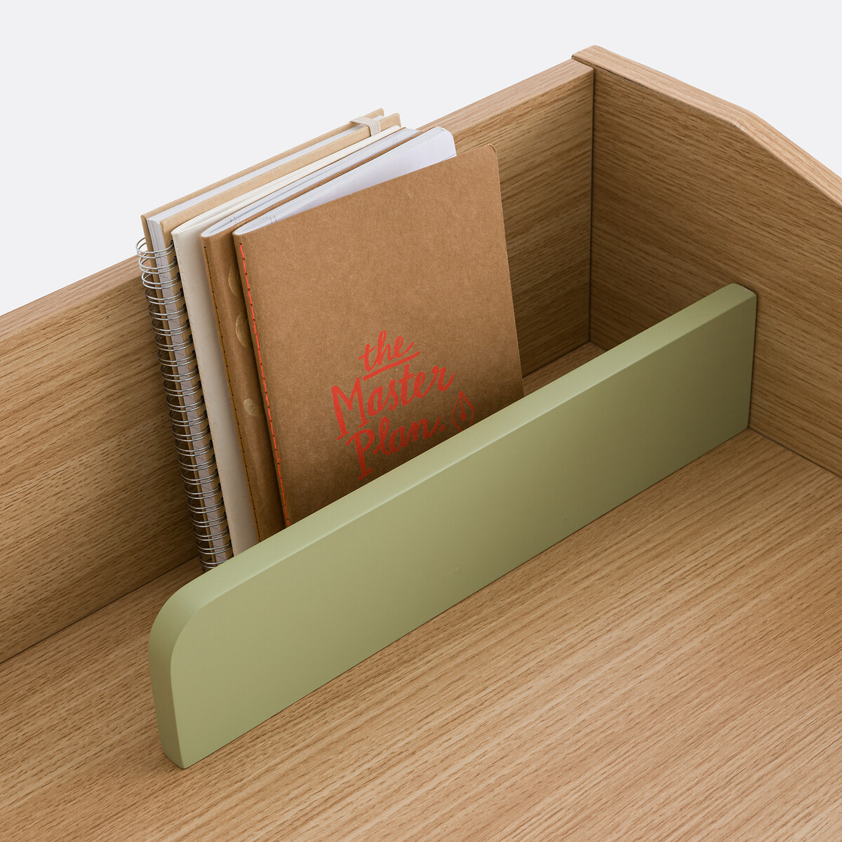 Secretária em aço e MDF, Merlin natural/verde, LA REDOUTE INTERIEURS