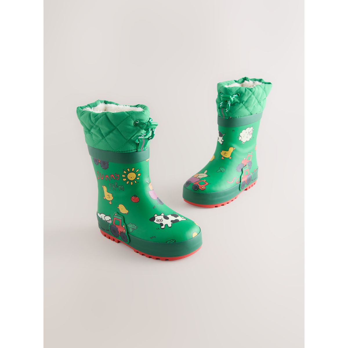 Bottes de pluie en caoutchouc à revers ferme verte, NEXT