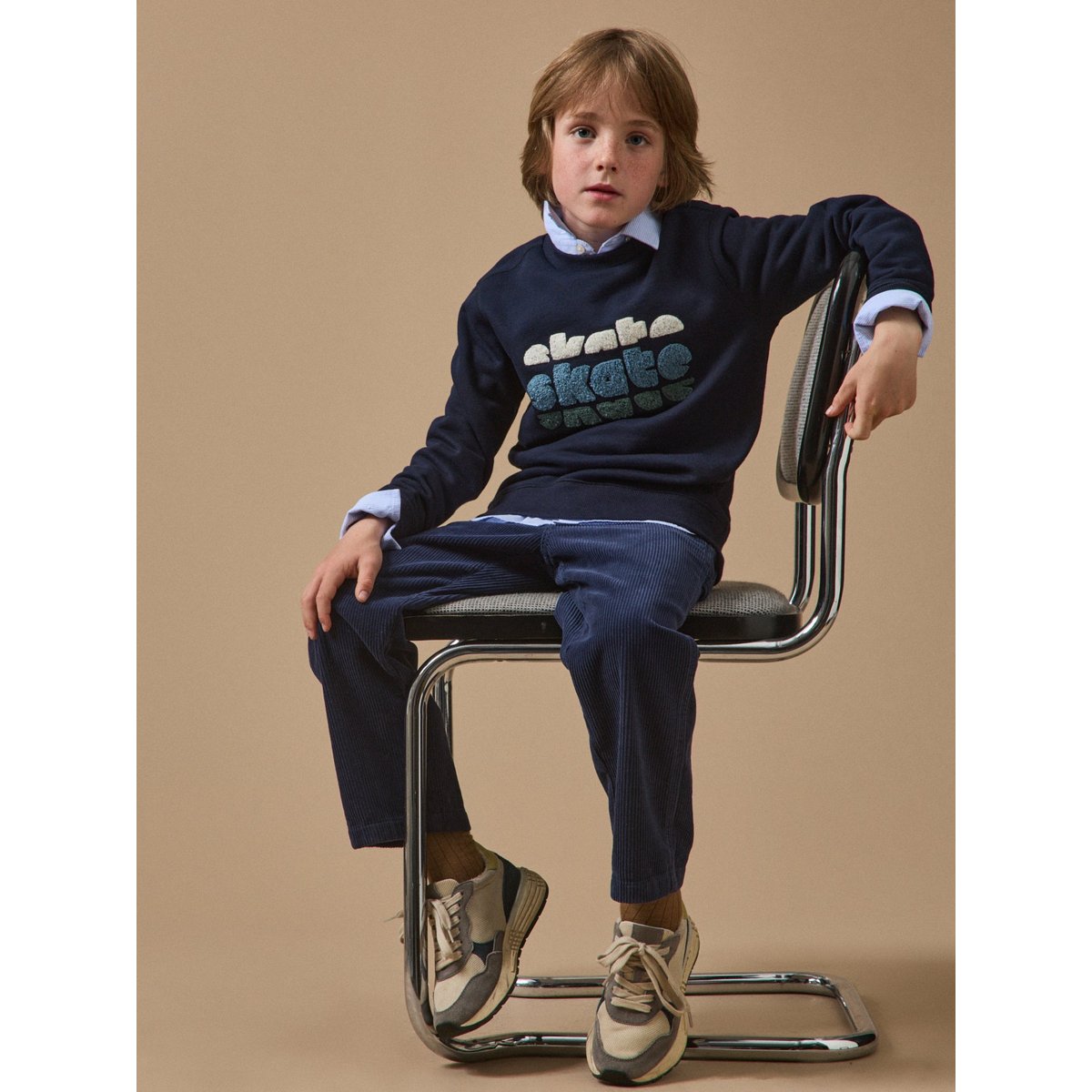Sweat brodé marine, CYRILLUS