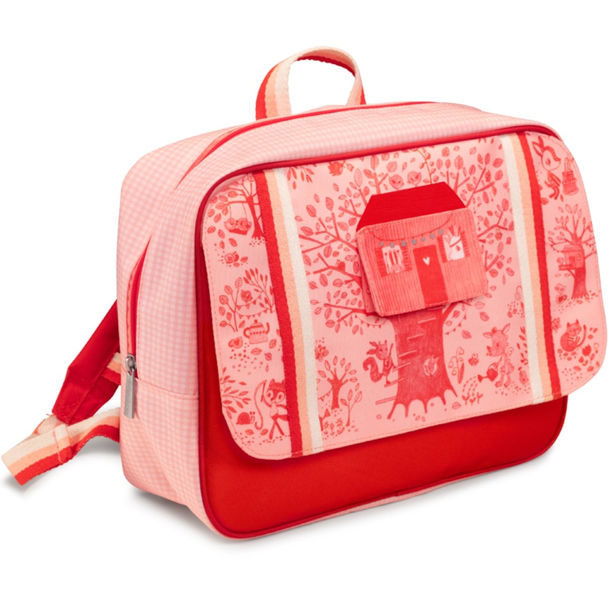 Cartable maternelle Happy Lena rouge, rose, écru, LILLIPUTIENS