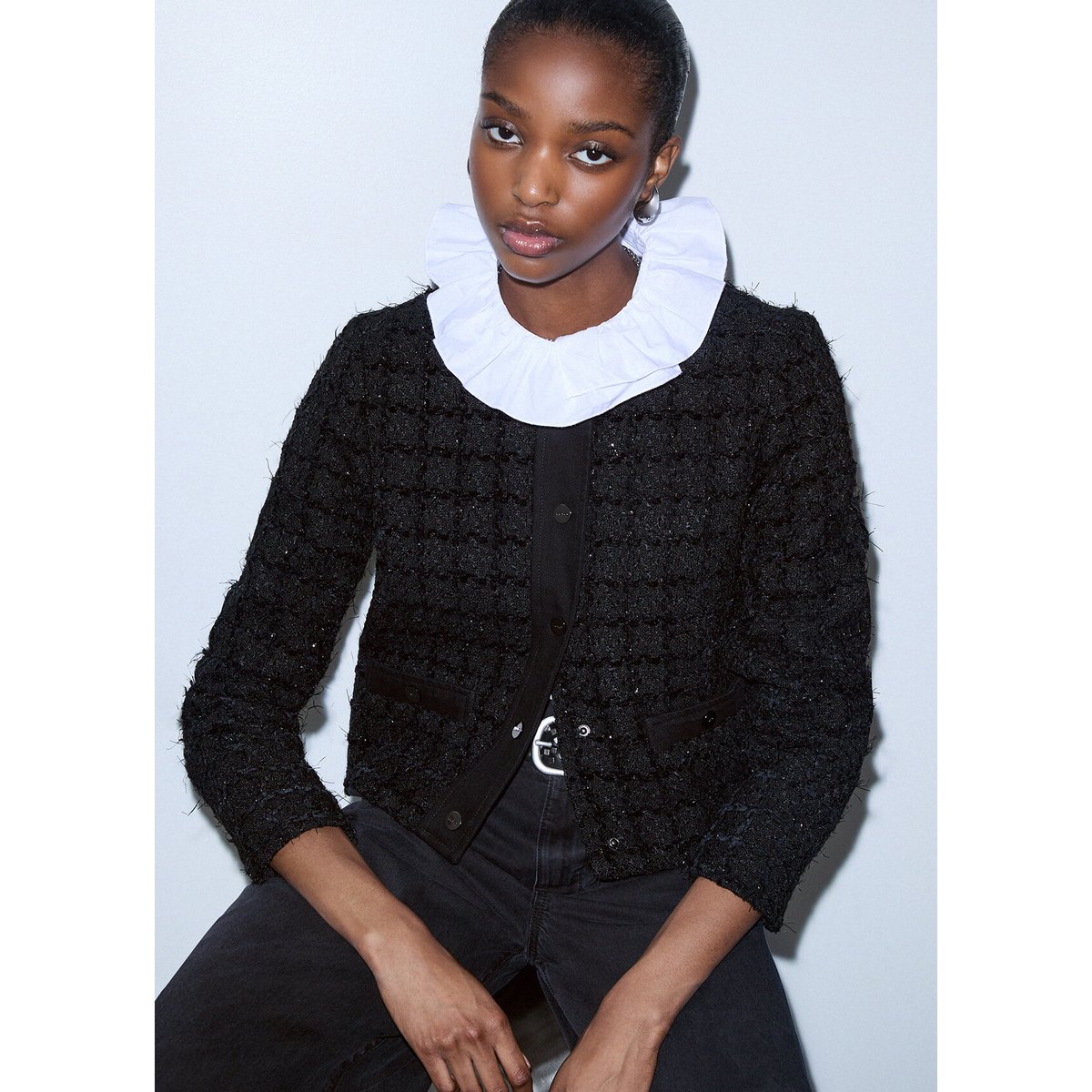 Veste en bouclé noir, LIU JO