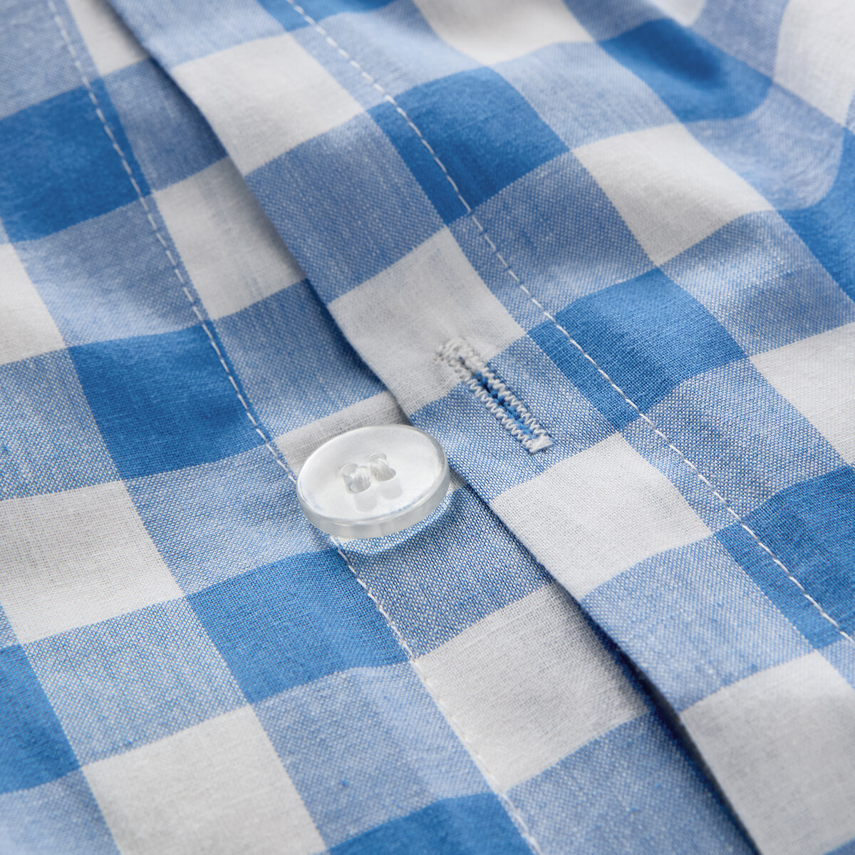 Housse de couette enfant, en coton, VELDI BLEU vichy bleu, LA REDOUTE INTERIEURS