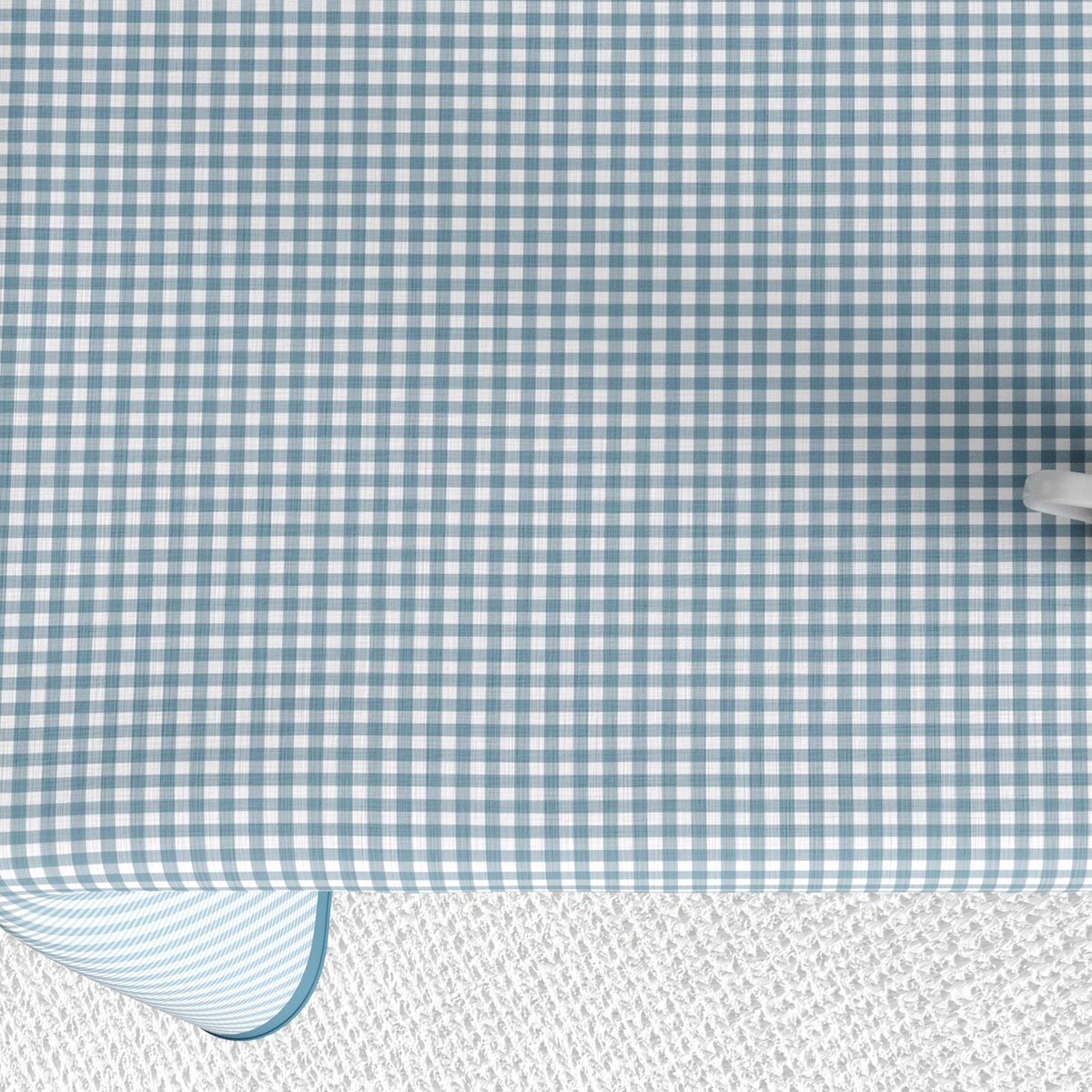 Nappe rectangulaire anti tache Coton Vichy Bleu bleu, EDEN