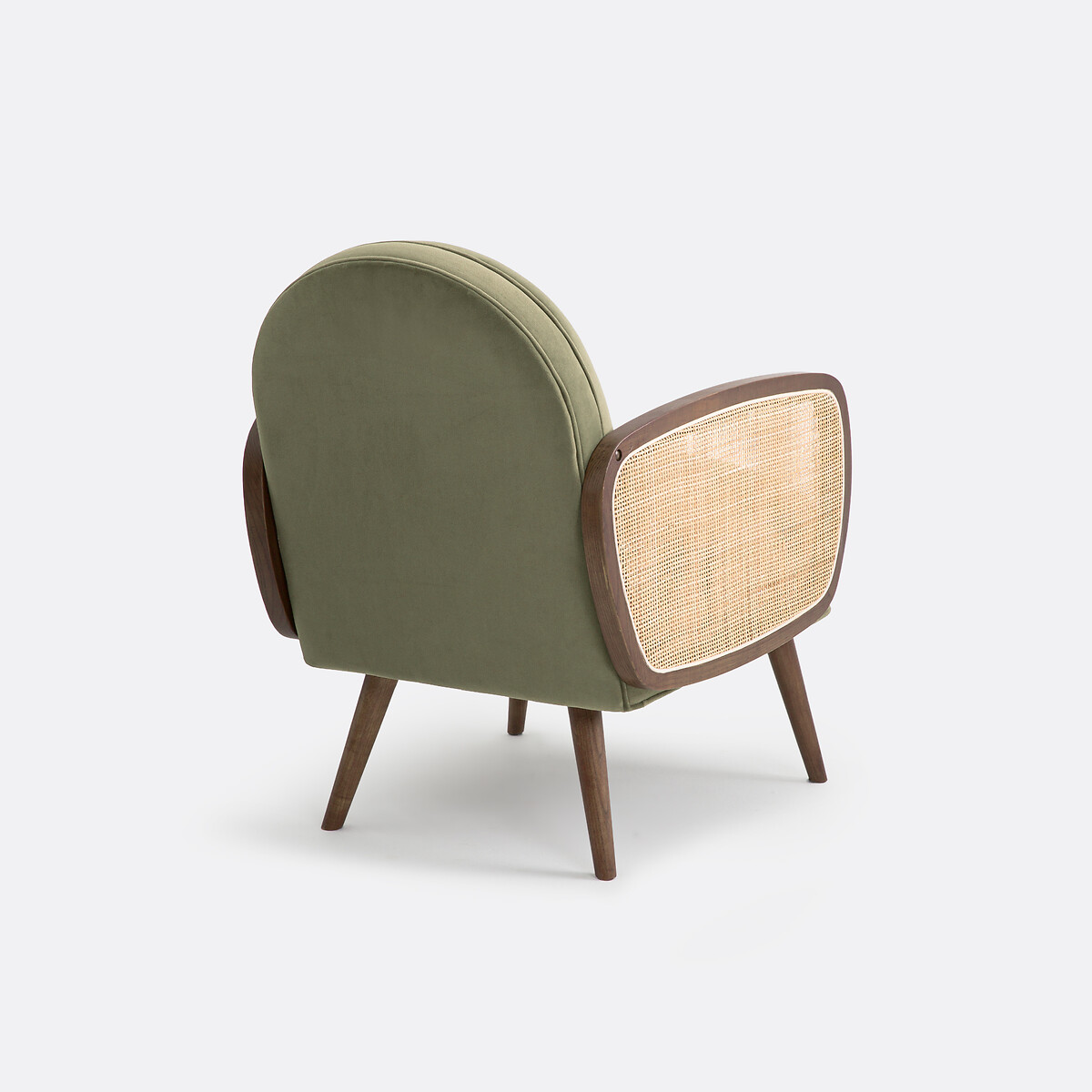 Fauteuil velours et cannage, Buisseau vert, LA REDOUTE INTERIEURS
