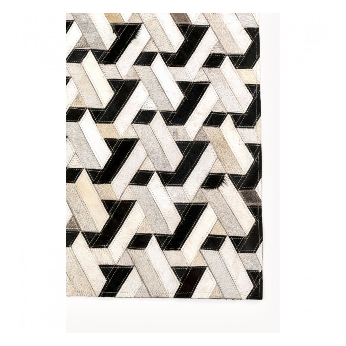 Tapis en cuir motifs géométriques, MAZE couleur unique, KARE DESIGN
