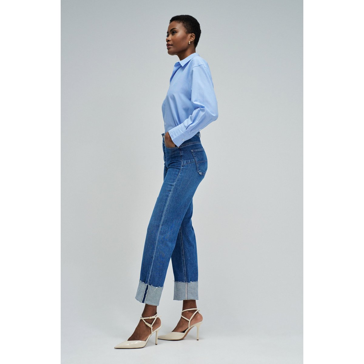 JEAN FAITH PUSH IN STRAIGHT bleu denim, SALSA JEANS