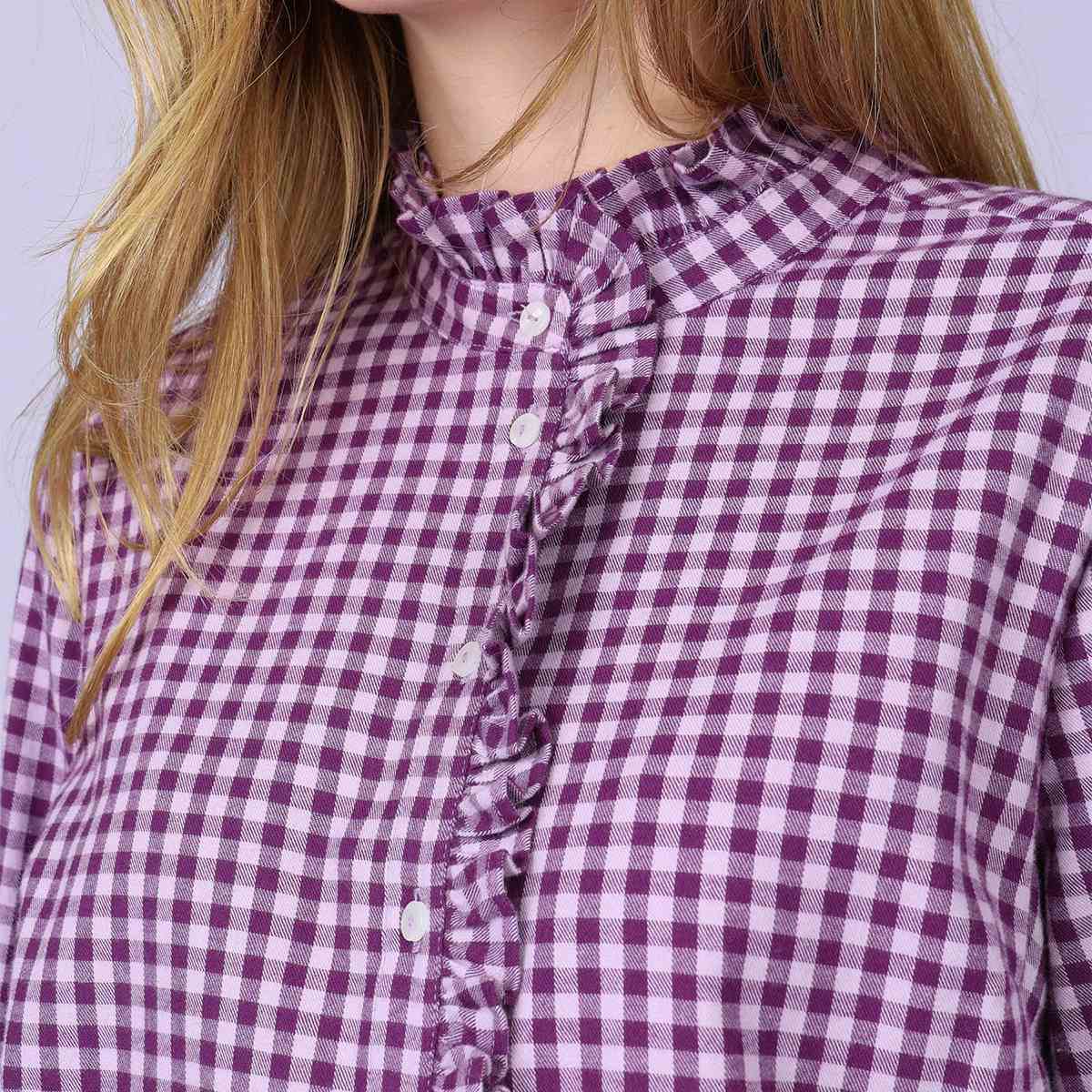 Chemise flanelle à carreaux violet, MISE AU GREEN
