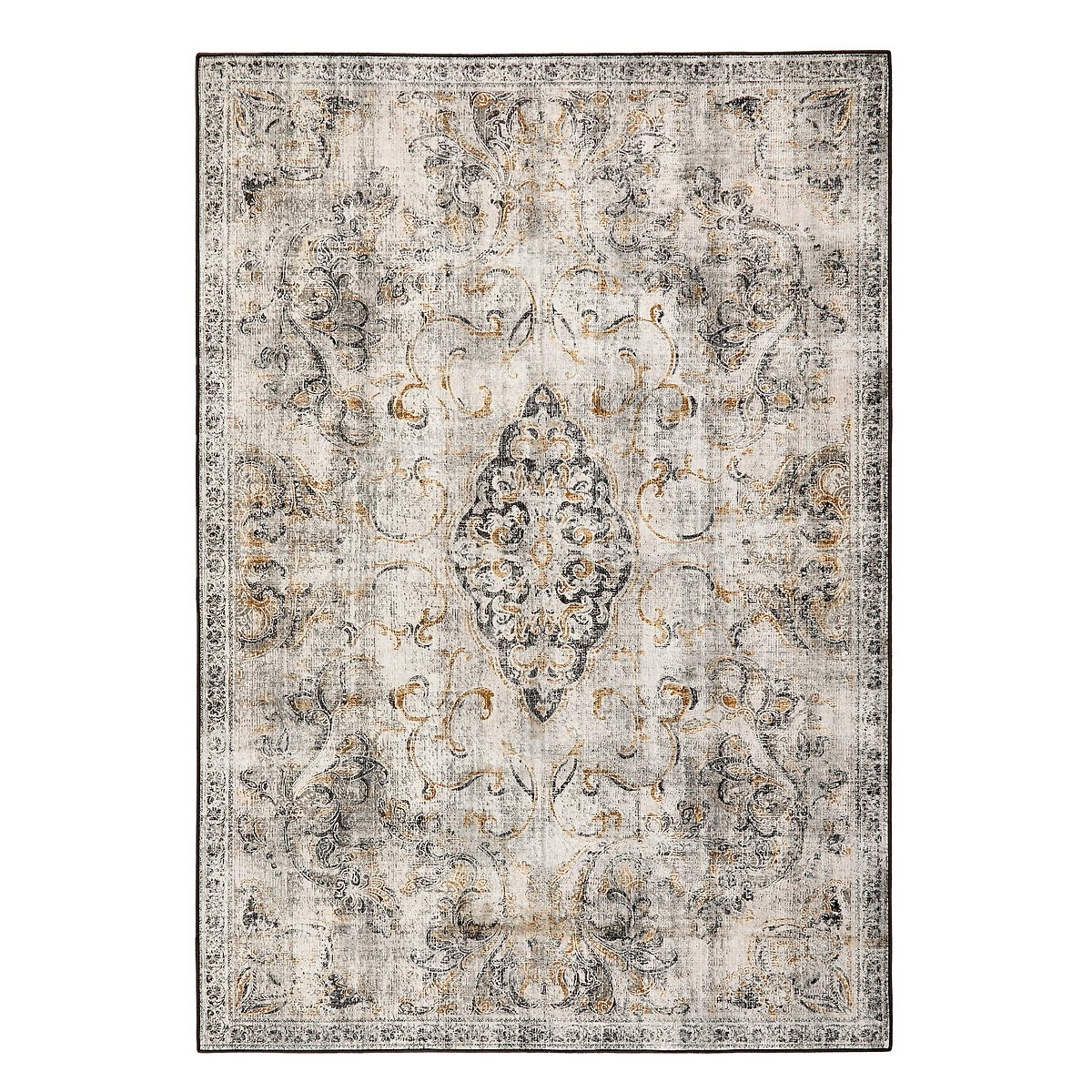 Baroque Eco-Washable Rug grey, HUG RUG