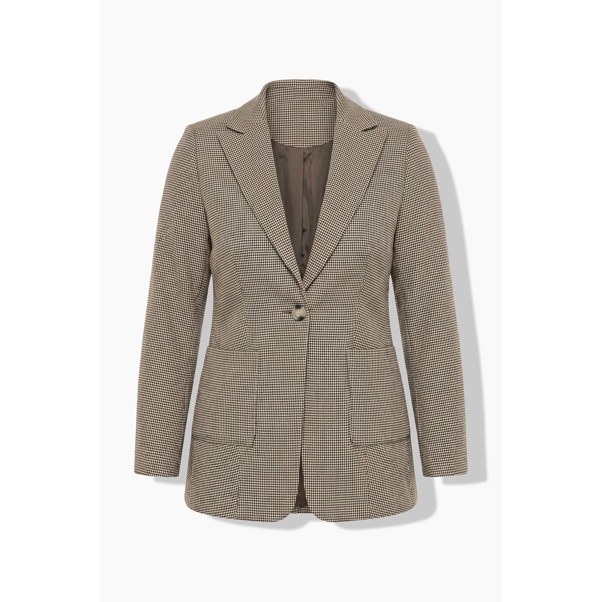 Blazer motif pied-de-poule acajou, ULLA POPKEN