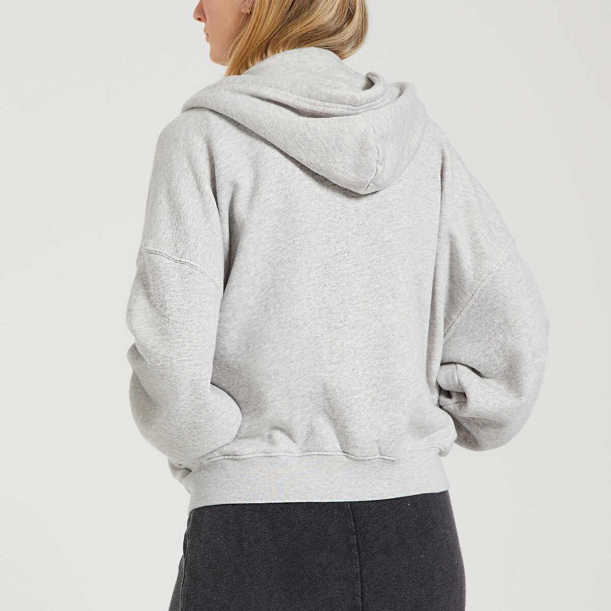 Sweat à capuche KODYTOWN zippé gris clair, AMERICAN VINTAGE