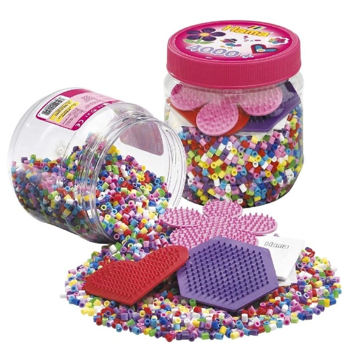 Pot rose 4000 perles plastique Midi beige, HAMA