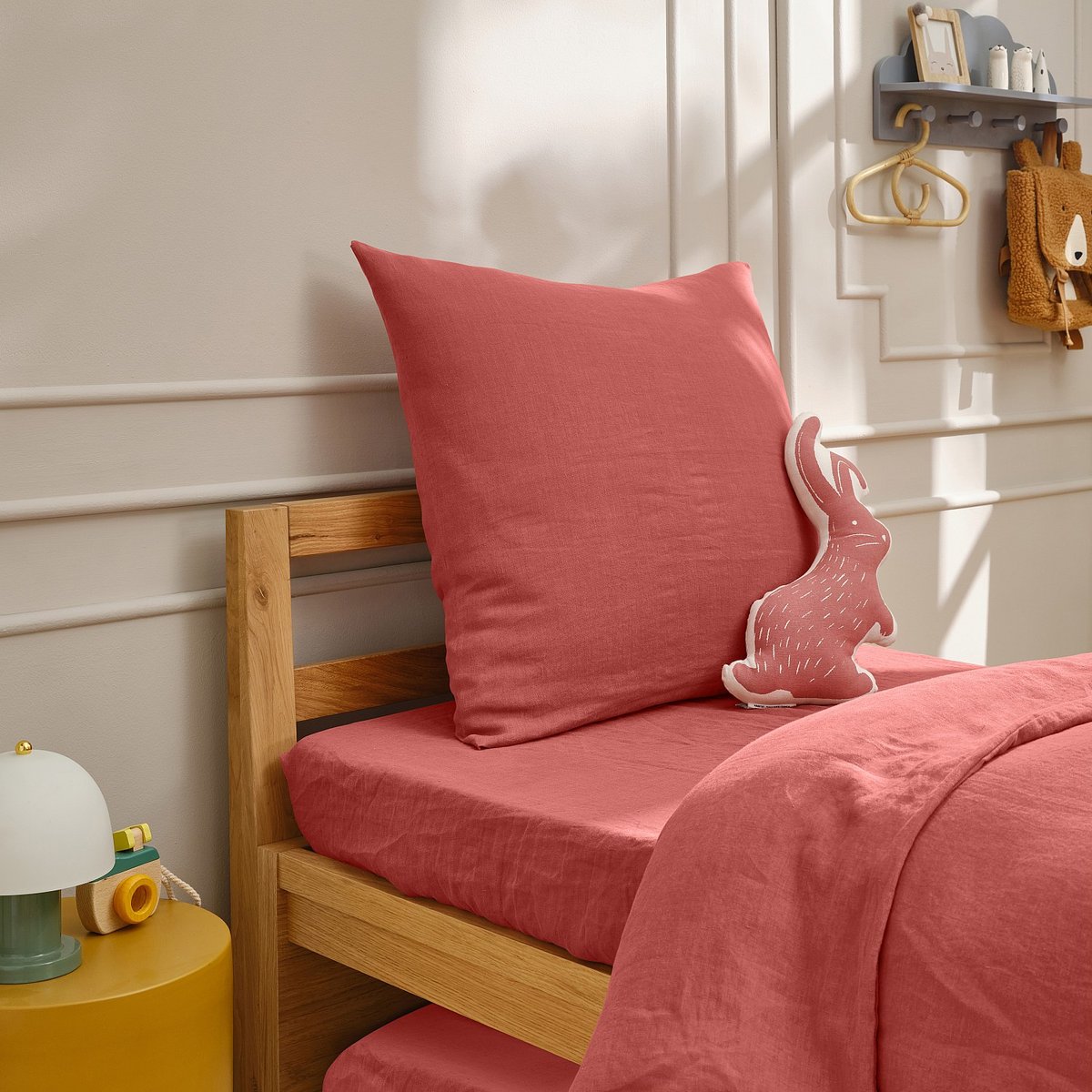 Taie d'oreiller en lin BRUNELLE terracotta, HABITAT