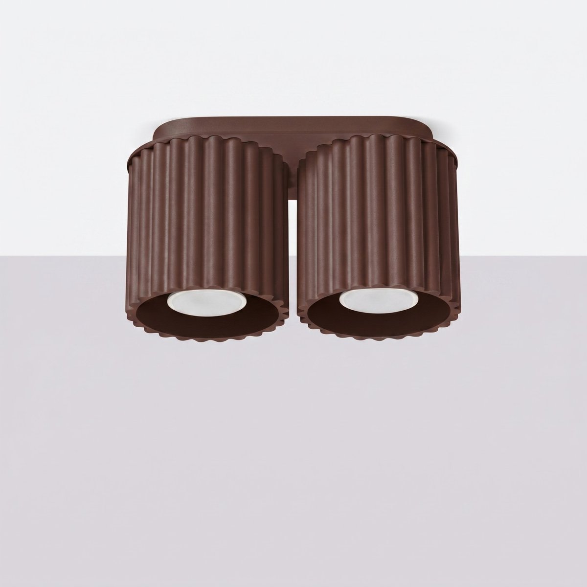 Plafonnier Aluminium Marron GU10 2 AURA marron, EDEN
